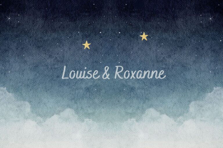 geboorte tweeling doodgeboorte tweeling louise & roxanne Sterretjes twins cards birthcard birthcards gaspcard geboortekaartje geboorte geboortekaartjes sterrenouders bovendewolken berrefonds